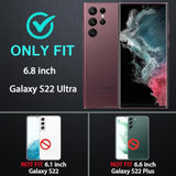 For Samsung Galaxy S22 Ultra Case, Military Grade Shockproof/Drop Proof/Dust Proof Case With 2Pcs Self Healing Flexible Tpu Screen Protector & Camera Lens Protector (Red/Black)