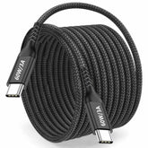 16Ft Usb-C To Usb-C Cable 60W Fast Charge, Long Nylon,Type C Charger Cord For,Apple-Iphone 15/15Plus/15Pro/15Pro Max,Sam-Sung Galaxy S23 S22,Pixel 5/4 Xl,One-Plus 8T,Ps5,Black