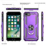 Iphone Se Case With 2Pack Tempered Glass Screen Protector, -Grade Phone Case With Magnetic Ring Kickstand For Iphone Se 2022/2020, Purple