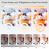 Ring Light Tripod With Phone Holder, Overhead Phone Mount With Casters, Selfie Light 10" For Phone With Tripod Stand For Iphone/Android, Light Stand For Video Recording/Live Stream/Cook