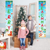 July Christmas Decorations, Coastal Christmas Party Door Banner Coastal Beach Merry Beachmas Garden Banner For Summer Party