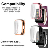 Watch Case Compatible with RUIMEN D1 1.85" Smart Watch, TPU Case with Screen Protector, Gold