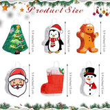 6 Pcs Mini Christmas Piñata with Hanging Loop Include Santa Claus Snowman Penguin Gingerbread Man Xmas Tree Piñata Christmas Mexican Piñata for Holiday Theme Party Supplies Decorations, 5.9''