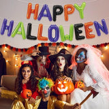 Happy Halloween Balloon Banner Colorful Party Backdrop Sign Yard Home Decorations