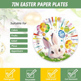 72Pcs Easter Paper Plates abd Napkins Set Disposable Bunny Dessert Plates