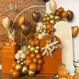 Fall Balloon Arch Kit with Orange Brown Beige Balloons for Thanksgiving Party