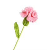Crochet Flowers,1 Pcs Knitted Artificial Wool Carnation For Wedding Bouquet Birthday Party Anniversary (Purple)