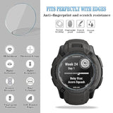Watch Screen Protector Compatible For Garmin Instinct 2X Solar, Tempered Glass Film Anti Scratch High Definition Full Coverage And Soft Tpu Protective Case