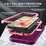 For Google Pixel 10 Pro Case, Military Grade 3 In 1 Heavy Duty Shockproof/Drop Proof/Dust Proof Case With 2Pcs Tempered Glass Screen Protector & Camera Lens Protector (Purple/Pink)