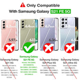 For Samsung Galaxy S21 Fe 5G Case Glitter, Non-Yellowing Shockproof Phone Bumper Cover, Cute Sparkly Girly Hybrid Case For Galaxy S21 Fe, Glitter Clear