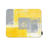 Marble Print Square Mousepads Desktop Notebook Mouse Mat Abstract Grey And Yellow Marble Painting Mouse Pads For Working And Gaming Office Accessories Desk 9.5X7.9 Inch