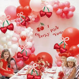 Valentines Day Balloon Arch Garland Kit, Red Pink Cherry Balloons For Valentines Day Party Decorations Bachelorette Wedding Engagement Party Supplies