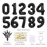 40-Inch Black Foil Number 19 Balloon for Birthday Anniversary Party Decor