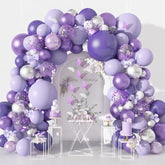 Purple Balloon Garland Kit: Lavender, Confetti, Butterfly Stickers