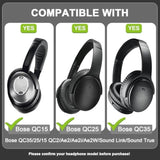 Replacement Ear Pads For Bose Quietcomfort 35 (Qc35) & Quiet Comfort 35 Ii (Qc35 Ii) Headphones, Ear Cushions For Bose Qc25/15/2/Ae2/Sound Link/True, Ear Cups Cover Repair Parts (Grey&Grey)