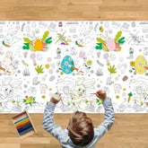 Spring Easter Coloring Tablecloth For Kids: 72X30 Inch Activity Poster Crafts, Classroom Game, Spring And Easter Paper Table Cloth & Cover, Bunny & Egg Tablecloth Banner Party Supplies Decoration
