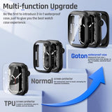 2 In 1 Waterproof Case For Apple Watch Screen Protector 44Mm Se 2Nd Gen Series 6 5 4, 360 Protective Glass Face Cover Hard Pc Bumper + Back Frame For Iwatch Accessories 44 Mm