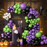 116Pcs Halloween Balloon Garland Arch Kit Green Purple Black Metallic Balloons