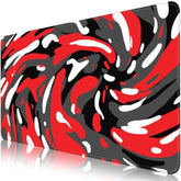 Fluid Pattern Desk Mat Marbled Design Desk Pad,Gaming Mouse Pad With Seamed Edges,Waterproof Large Mouse Pad,Non-Slip Rubber Base Xl Gaming Mousepad,31.5X11.8 In Computer Mat Keyboard Pad Red-Black