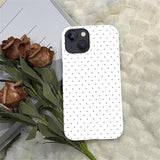 For Iphone 14 Plus Case,Hl2 Polka Dot White Hybrid 2 Layer Hard Shell Silicone Protective Pattern Design Case