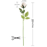 12 Pcs White Roses Artificial Flowers -20" Silk Roses Bouquet, Fake Roses Long Stem For Arrangement Wedding Centerpiece Valentine'S Day Home Office Party Decor
