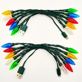 Holiday Led Christmas Lights Charging Cable, Usb And Bulb Charger, 50 Inch 10