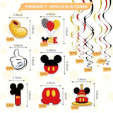 Red 1St Birthday Hanging Swirl Decorations, Mouse Birthday Party Ceiling Streamers, Mouse Theme Party Supplies, Party Favors For Boys Kids(38 Pcs)