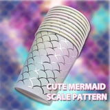 Gliter Mermaid Party Cups Gradient Color Paper Mermaid Scales Cups Undersea Themed Beverage Cup Mermaids Birthday Party Decor (30)