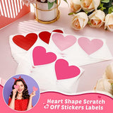 180 Pcs 3 Inch Heart Scratch Off Stickers Labels Valentine‘S Day Scratch Stickers Self Adhesive Peel And Stick Diy Games Party Gift Cards
