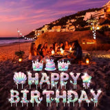 Happy Birthday Yard Sign With Led Lights, Mermaid Birthday Yard Signs Outdoor, 18 Pcs Large 16? Lawn Signs With Stakes, Weatherproof Birthday Party Decorations For Yard & Garden