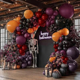Halloween Balloon Arch: Orange, Black, Purple, Burgundy