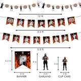 Wrestling Theme Birthday Party Supplies Wrestler Cake Toppers, Banners & Decor Set