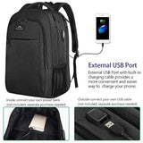 Extra Large Backpack, 17 Inch Travel Laptop Backpack With Usb Charging Port, Anti Theft Tsa Friendly Business Work College Computer Backpack For Men Women, Black