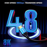 HDMI Cable 8k (Maximm Cable’s New Upgraded Design) HDMI 2.1, 3ft, Certified 48