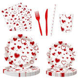 112 Pcs Red Heart Valentines Day Party Decorations Galentines Day Plates And Napkins Sets Party Supplies Disposable Dinnerware Plates Cups Napkin Baby Shower Birthday Decorations Serves 16