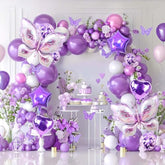 167Pc Purple Butterfly Balloon Arch Kit - Lavender Baby Shower & Party Decor