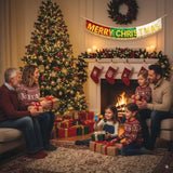 Merry Christmas Banner | Christmas Banner With Foil Fringe Tinsel Curtains 6 Feet | Christmas Party Banner For Xmas Party Supplier | Xmas Indoor Hanging For Party Decorations