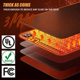 Warm Desk Pad, Heated Mouse Pad, Keyboard Mat, Electric Heating Desk Pad With 5 Heating Levels & 3 Hours Auto Shut-Off, Pu Leather Office Desk Mat, 31.5" X 13" Large (Grey)