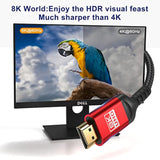 8K 12 Ft Hdmi Cable, Ultra 48Gbps High Speed 12 Ft Hdmi Cable, 12 Foot Hdmi Ca