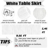 6 Pack 29X108 Inch White Metallic Foil Fringe Table Skirts Banner For Tinsel Streamer Garland Curtains Backdrop For Parade Floats Wedding Baby Shower Birthday Christmas Halloween Party Decoration