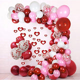 100Pcs Valentines Day Red White Pink Balloons Garland Arch Party Decor