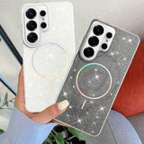 Samsung Galaxy S26 Ultra Case with White Glitter Magnetic Aesthetic Design