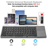 Foldable Bluetooth Keyboard,Wireless Portable Keyboard With Touchpad,Rechargeable Pocket-Size Folding Travel Keyboard For Ios,Android,Windows Devices-Space Gray