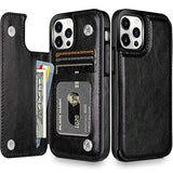 Wallet Case Compatible With Iphone 12 Pro Max Case 5G 6.7-Inch Slim Protective With Credit Card Slot Holder Flip Folio Soft Pu Leather Magnetic Closure Cover, Black