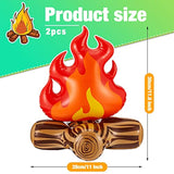 2 Pieces 18 Inch Inflatable Fake Campfire Camping Props Bonfire Party Decor Campfire Party Decorations Artificial Flame For Indoor Camping Overnight And Scene Setting