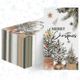 100 Christmas Disposable Paper Decorative Guest Napkins, Pine Tree Basket Hand Towel For Party Lunch Dinner Kitchen Bathroom