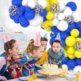 Blue Yellow White Balloon Garland Arch Kit - 116Pcs Royal Blue Yellow