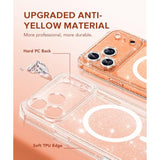 For Iphone 17 Pro Max Case For Women, Compatible With Magsafe, Clear Glitter Shockproof Protective Case, Anti-Yellowing, With Screen Protector & 3 Diamond Camera Lens Covers 6.9", Sparkle Clear