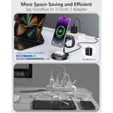 3 In 1 Charging Station For Apple Charging Station 15W Fast Magnetic Magsafe Charger Stand For Iphone Pro Max 15 14 13 12 Series Airpod Wireless Charger Adjustable Multiple Devices Adapter