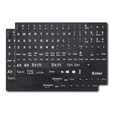 2Pcs English Keyboard Stickers,English Keyboard Replacement Sticker With Black